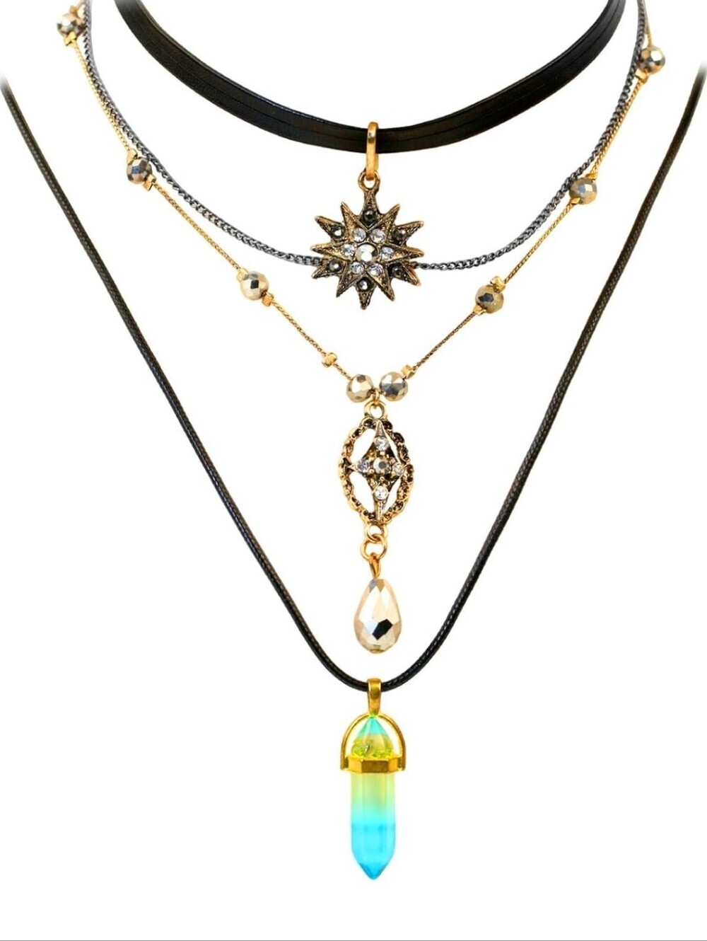 Chic Black Multi-Layer Gothic Choker Necklace